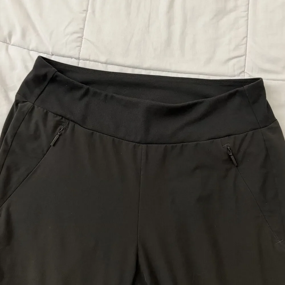 Athleta Soho‎ Jogger Pants Womens 6 Tall Black Olive High-Rise Gym Pull-on 6T